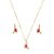 Conjunto Colar e Brinco com Zircônia Rubi - Imagem 1