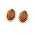 Brinco oval ágata vermelha - Imagem 1