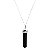 Colar obelisco pedra natural Obsidiana prata 925 - Imagem 1