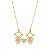Colar mãe de meninas com coração e vestido cravejados com zircônias - Imagem 1