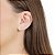 Ear cuff flor cravejado com zircônia e folhas lisas prata 925 - Imagem 2