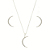 Conjunto brinco e colar pingente meia lua prata 925 - Imagem 1