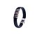 Pulseira Masculina em Aço e Couro Preto Ajustável - Imagem 1