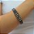 Pulseira Masculina em Aço e Couro Preto Ajustável - Imagem 2
