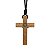 COLAR CORDÃO CRUZ MADEIRA COROINHA 7CM C/ SAO BENTO - Imagem 3