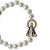 Pulseira de Nossa Senhora Aparecida com Elástico e Conta Pérola - Branco - Imagem 2