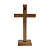 Crucifixo de Mesa em Madeira Tradicional 19cm – Ouro Velho com Medalha de São Bento - Imagem 4