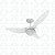 VENTILADOR TETO TERRAL AL BRANCO LUSTRE VIDRO - Imagem 1
