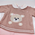 Macacão Urso Rosa Suedine e Tricot Beth Bebê Feminino - Imagem 2
