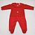 Macacão Vermelho Suedine e Tricot Beth Bebê Feminino - Imagem 1