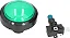 Botão arcade fliperama iluminado 60mm - verde - com ressalto (oval) - Imagem 1