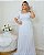 Vestido Viscolycra Branco Lastex Longo, Solto e Leve Angela - Imagem 5