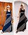 Vestido em Viscolycra Longo Listrado Azul ou Preto Regata Ester - Imagem 9