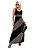 Vestido em Viscolycra Longo Listrado Preto Regata Ester - Imagem 1