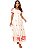 Vestido em Viscose Longo Nude Floral Helena - Imagem 2