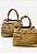 Bolsa Estruturada Tote Nude com Chaveiro e Fivela 100% Couro Carla - Imagem 1
