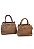 Bolsa Estruturada Tote Nude com Chaveiro e Fivela 100% Couro Carla - Imagem 9