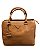 Bolsa Estruturada Tote Caramelo com Chaveiro e 2 Repatições 100% Couro Alice - Imagem 1