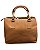 Bolsa Estruturada Tote Caramelo com Chaveiro e 2 Repatições 100% Couro Alice - Imagem 2