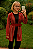 Cardigan Vermelho Listrado Branco com fio discreto dourado Modal - Imagem 3
