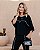 Conjunto em Viscolycra Preto Blusa e Pantalona com viés em Off White Noemi - Imagem 7