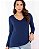 Blusa Manga Longa Viscolycra com Decote em V - Imagem 2