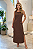 Vestido em Crepe Liso Longo Forrado com Bolsas e Fenda Lateral Cler - Imagem 2