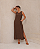 Vestido em Crepe Liso Longo Forrado com Bolsas e Fenda Lateral Cler - Imagem 4