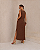 Vestido em Crepe Liso Longo Forrado com Bolsas e Fenda Lateral Cler - Imagem 5