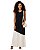 Vestido em Viscolycra Longo Regata Bicolor Leticia - Imagem 1