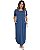 Vestido Midi com Bolsos Zoeh Azul Jeans - Imagem 1