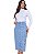 Saia Jeans Midi Bordada - Imagem 1