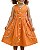 Vestido Infantil Laranja com Bordado Floral e Botões Frontais - Imagem 3