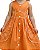 Vestido Infantil Laranja com Bordado Floral e Botões Frontais - Imagem 2