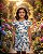 Vestido Infantil Floral Azul com Cinto - Imagem 3