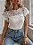 Blusa bordada com renda na gola e mangas Sophia - Imagem 1