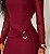 Vestido Iconic justo marsala, com mangas longas em tule - Imagem 4