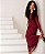 Vestido Iconic justo marsala, com mangas longas em tule - Imagem 3