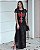 Vestido Preto Estonado estampado "Cristo Vive em Mim"  em vermelho e branco 100% Algodão - Imagem 6