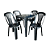 CONJUNTO DE MESA DE PLASTICO PRETA SUPER - Imagem 1