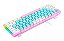 TECLADO MECANICO GAMER AKALI KEYCAPS ROSA, BRANCO E AZUL RAINBOW SWITCH MARROM NOVO - Imagem 4