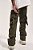 Calça Cargo Jeans Triple Pocket Barra Ajustável Verde - Imagem 2