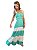 Vestido Babados Bicolor Verde/Off Anna - Imagem 1