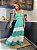 Vestido Babados Bicolor Verde/Off Anna - Imagem 2