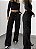 Calça Cargo Jeans Preta - Imagem 1