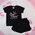 Conjunto Infantil Short Preto c/ Camiseta Princess 2 ao 14 - Imagem 2