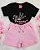 Conjunto Infantil Short Rosa c/ Camiseta Princess 2 ao 14 - Imagem 1