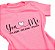 T-Shirt verão Feminina Adulta camiseta Rosa Neon You love me - Imagem 2