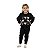 Conjunto Inverno  moletom feminino infantil Preto Corações - Imagem 1
