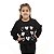 Conjunto Inverno  moletom feminino infantil Preto Corações - Imagem 3